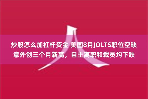 炒股怎么加杠杆资金 美国8月JOLTS职位空缺意外创三个月新