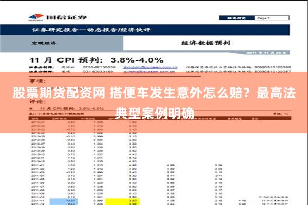 股票期货配资网 搭便车发生意外怎么赔？最高法典型案例明确