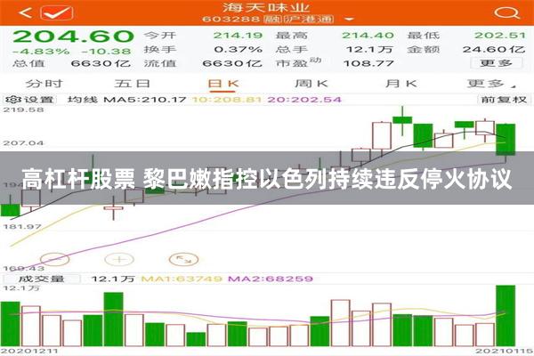 高杠杆股票 黎巴嫩指控以色列持续违反停火协议